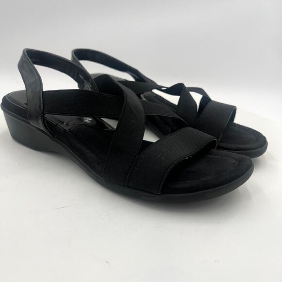 Mootsies Tootsies Idair Black Wedge Slingback Sandal Size 8 - Picture 4 of 11
